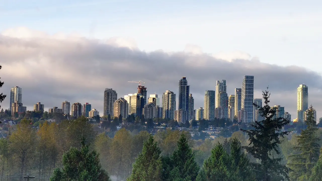 Metrotown skyline in Burnaby British Columbia